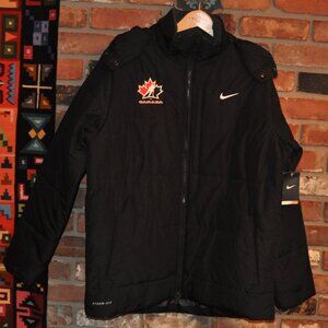 New With Tags Nike Team Canada Hockey Storm Fit Parka Jacket Black Large